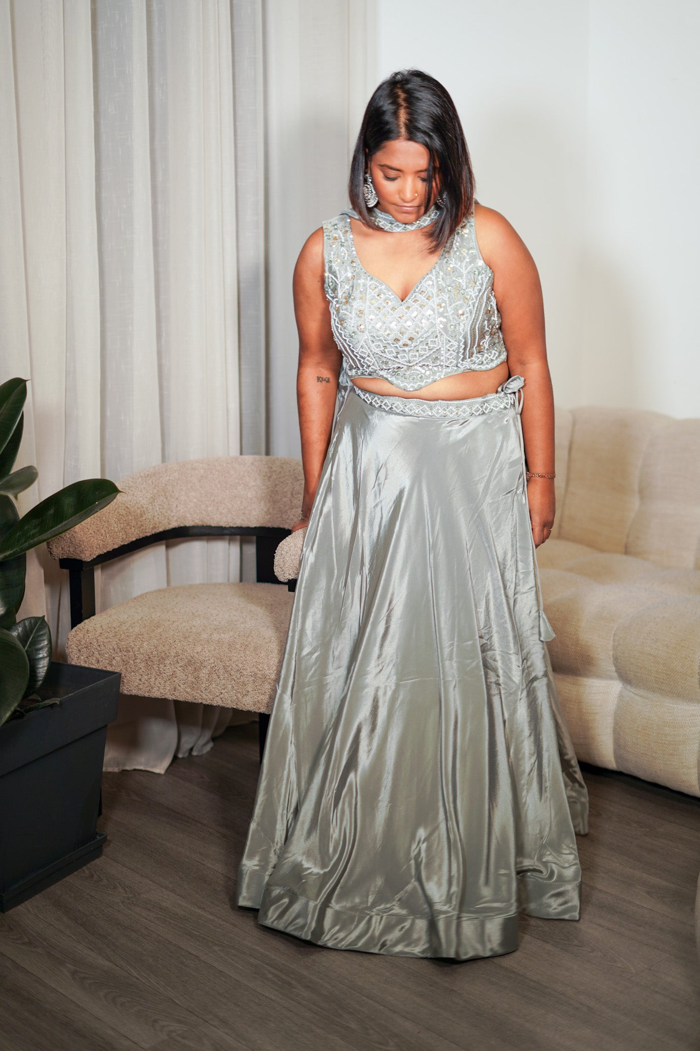 Grey Lehenga