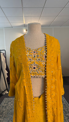 Yellow Shahara with a embellished top