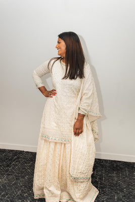 Long off-white Lehenga
