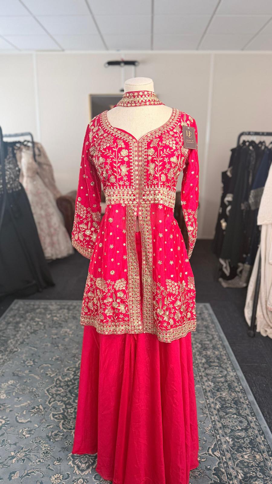 Fuchsia Pink Front-Open Shahara