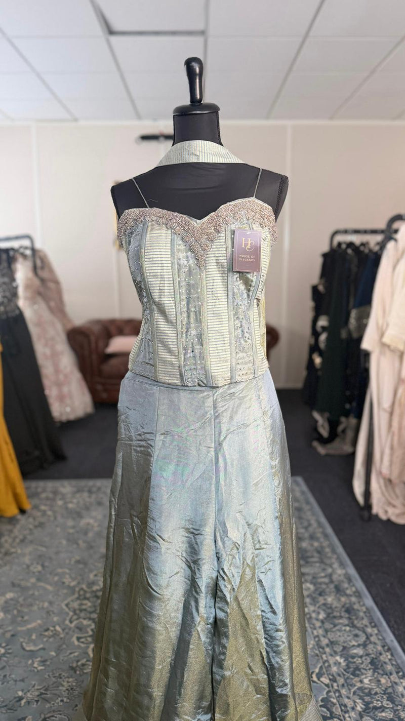 Grey Corset Shahara with Beaded Top