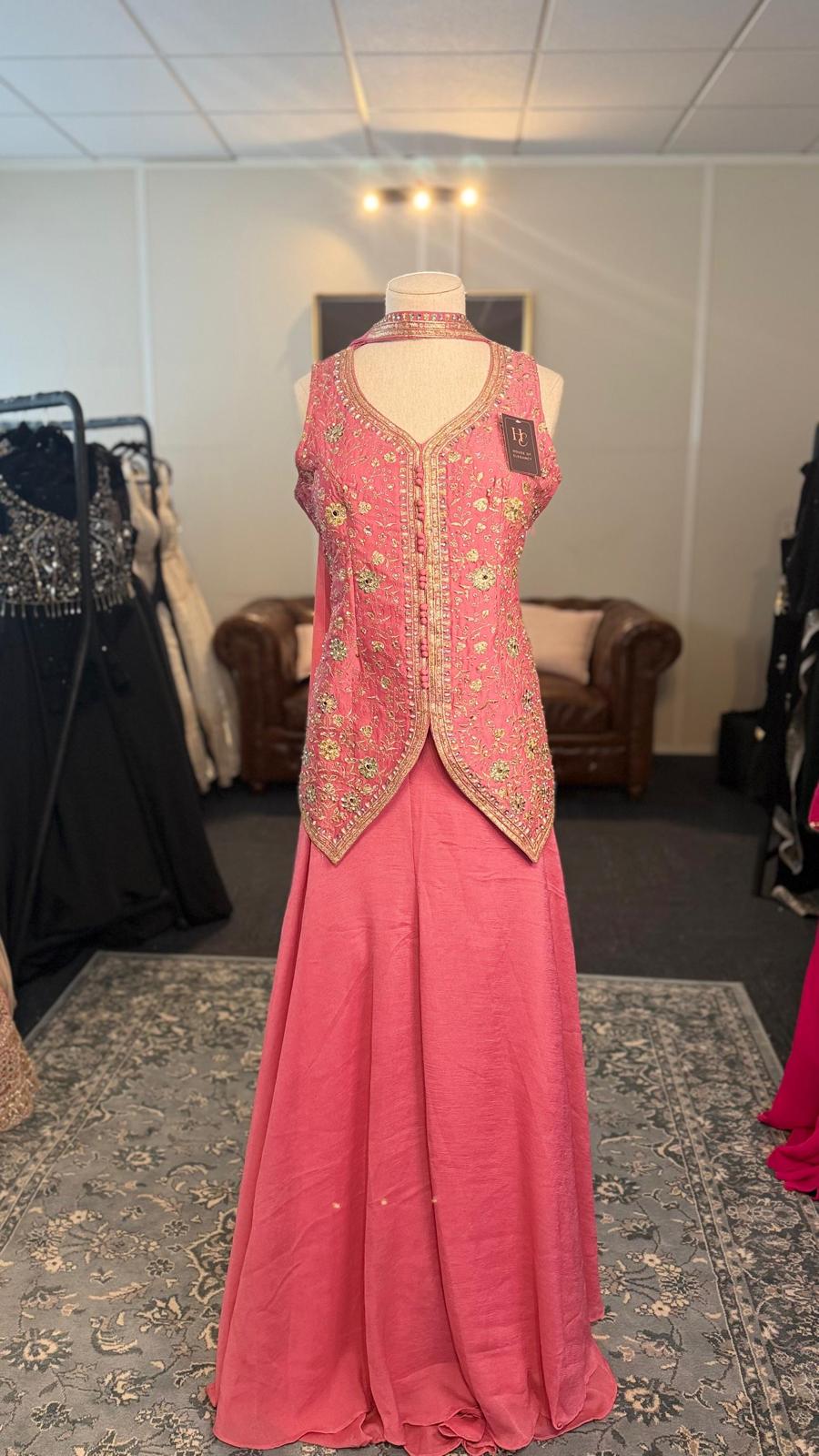 Pastel Pink Shahara with Subtle Motifs