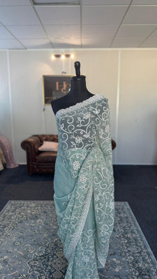 Sky Blossom Saree