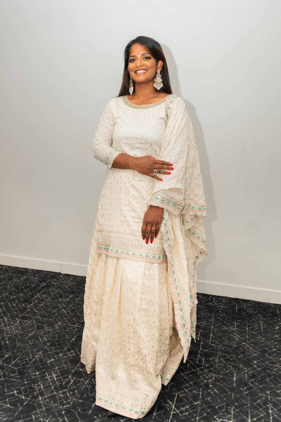 Long off-white Lehenga