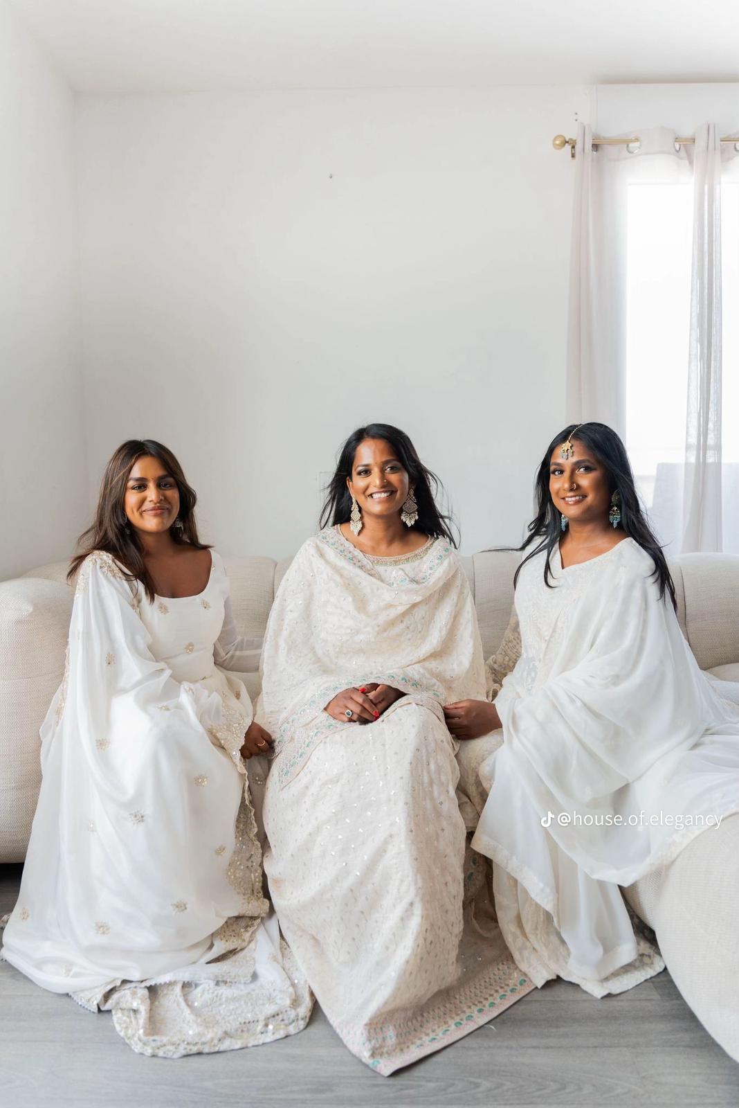 Simple white sharara with subtle patterns
