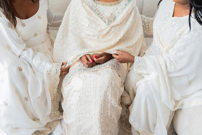 Simple white sharara with subtle patterns