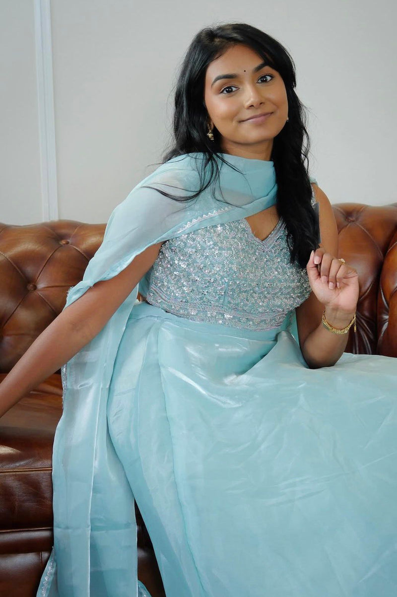 Turquoise blue lehenga