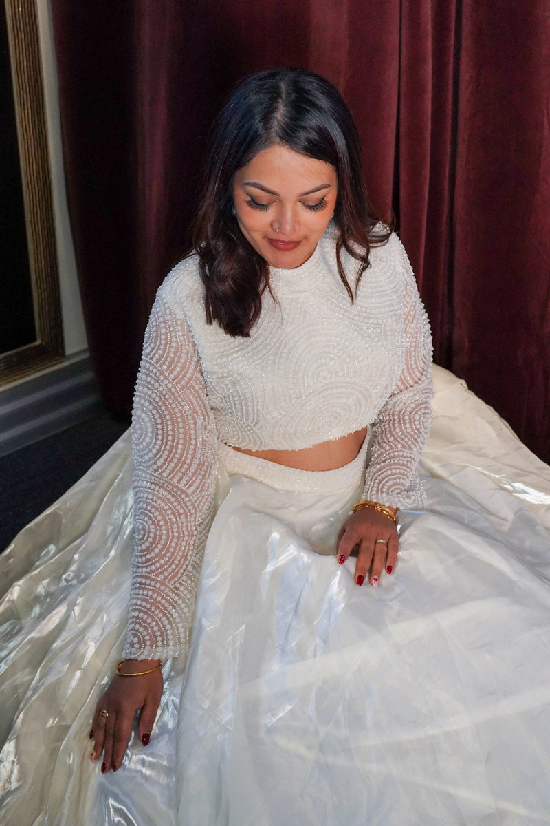 White Lehenga