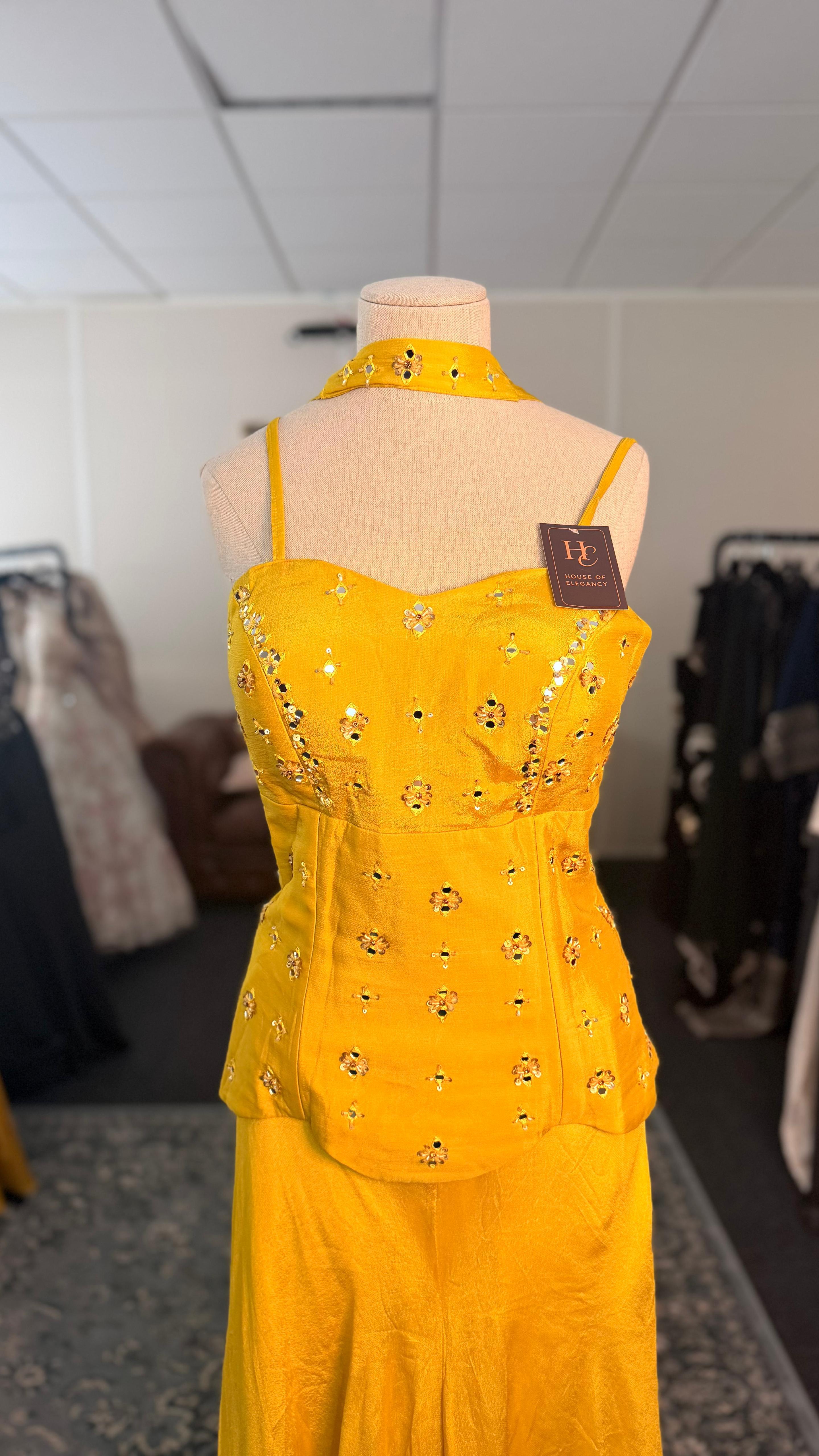 Light Yellow Corset-Effect Shahara