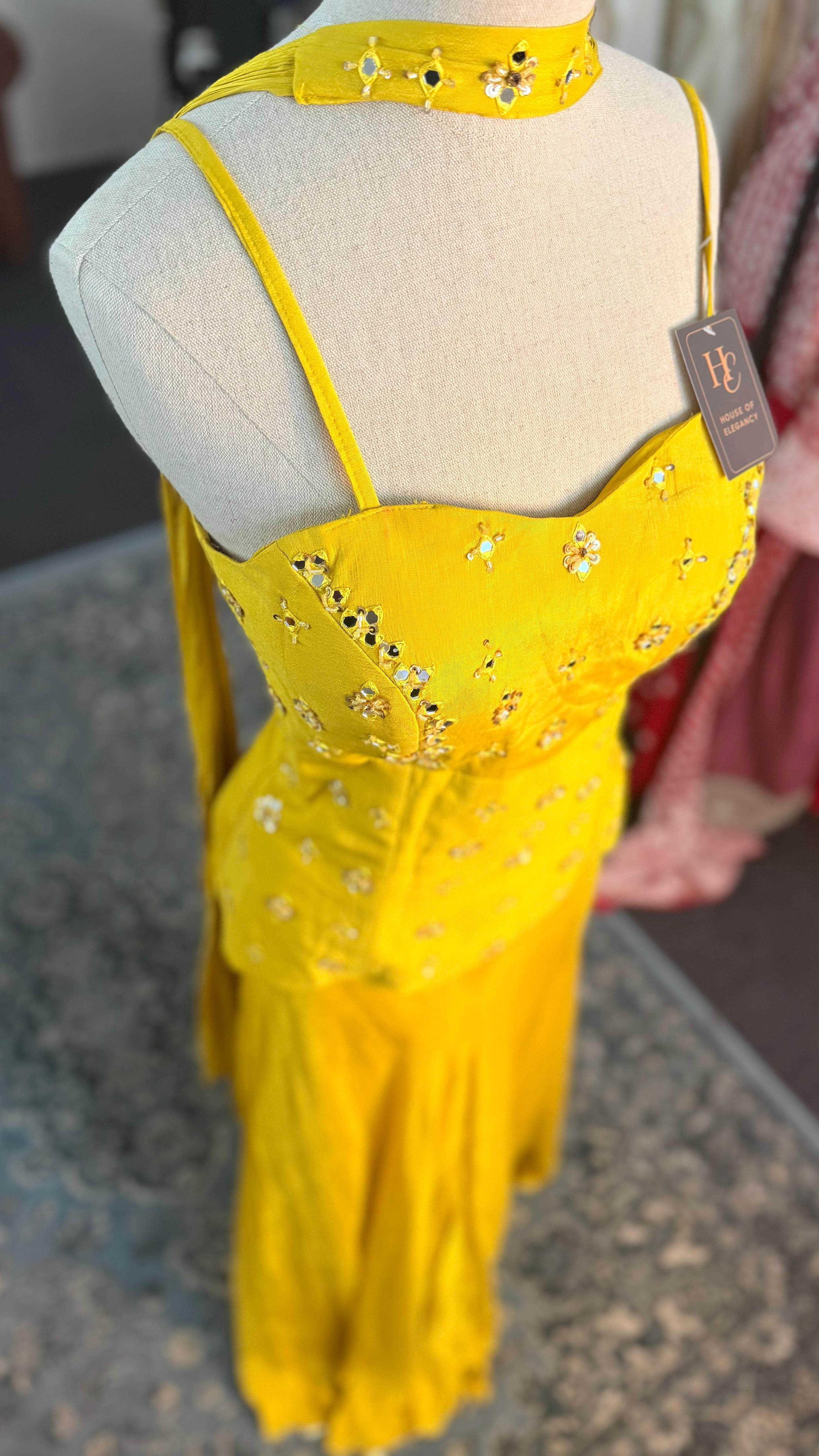 Light Yellow Corset-Effect Shahara