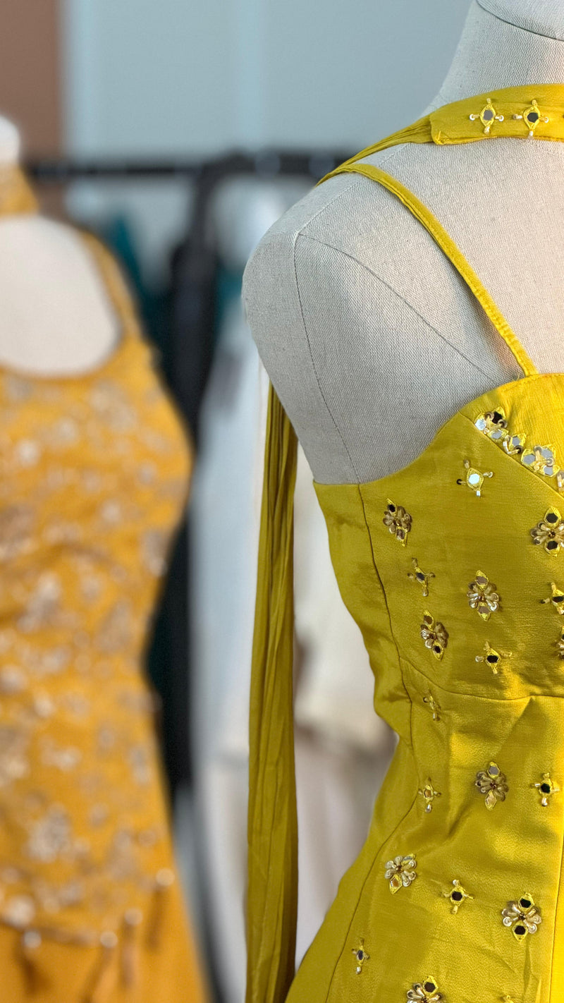 Light Yellow Corset-Effect Shahara