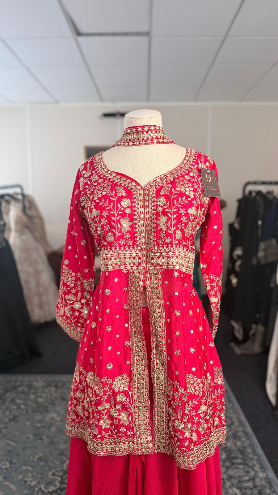 Fuchsia Pink Front-Open Shahara