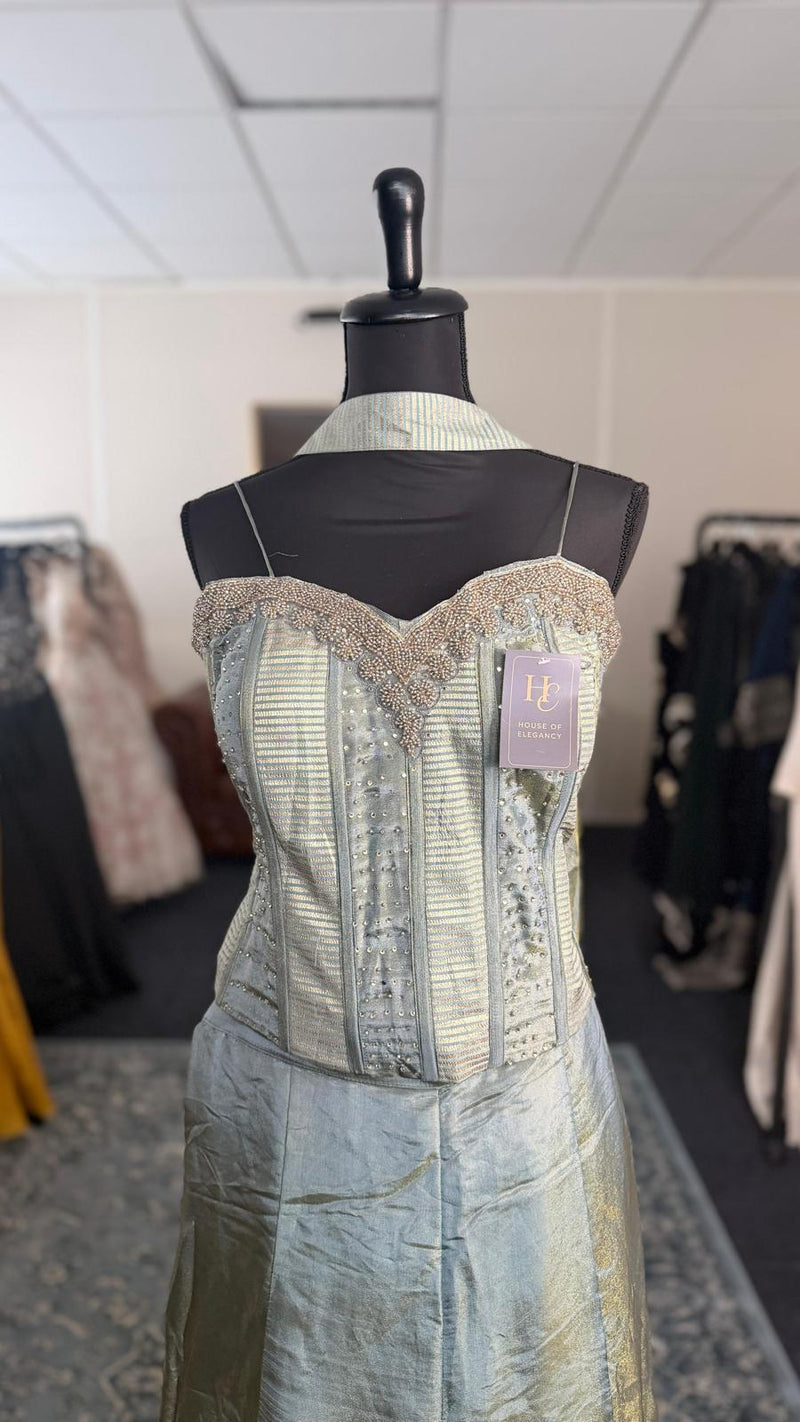 Grey Corset Shahara with Beaded Top