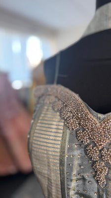 Grey Corset Shahara with Beaded Top