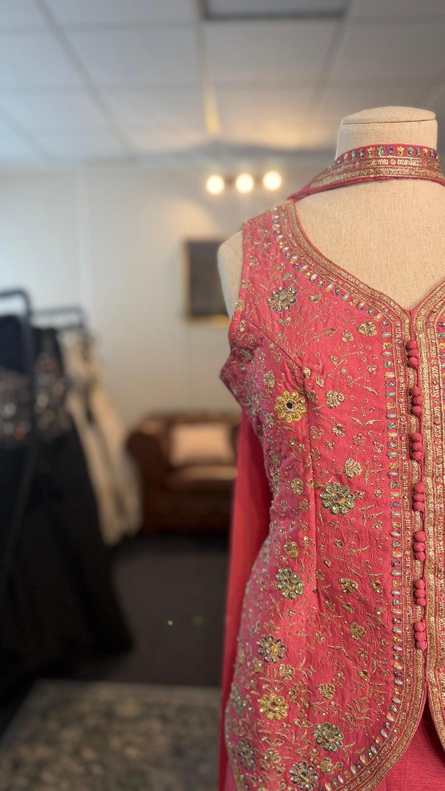 Pastel Pink Shahara with Subtle Motifs