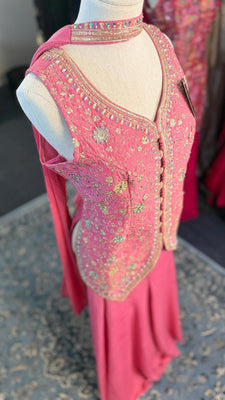 Pastel Pink Shahara with Subtle Motifs