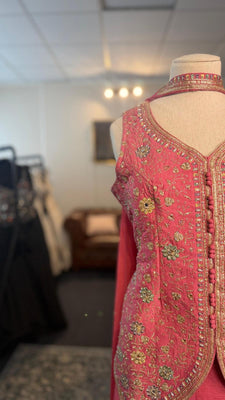 Pastel Pink Shahara with Subtle Motifs