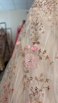 White Floral Lehenga