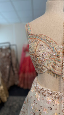 White Floral Lehenga