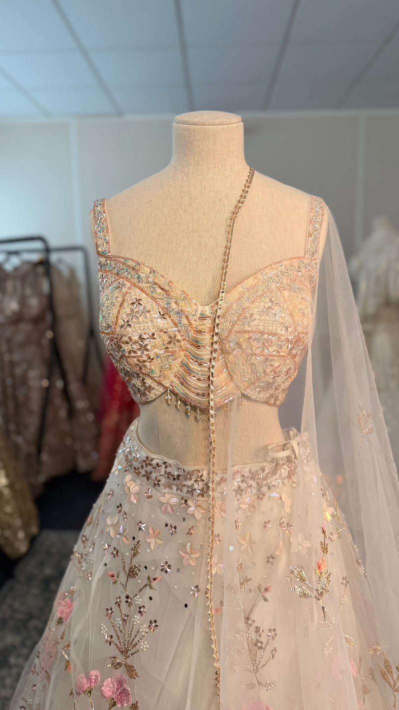 White Floral Lehenga