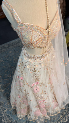 White Floral Lehenga