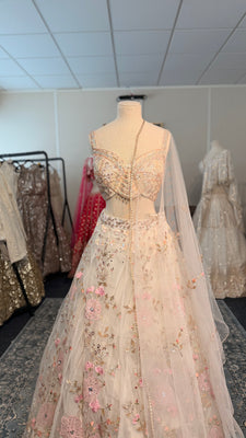 White Floral Lehenga
