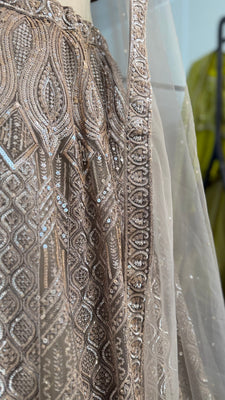 Brown Sleeveless Glam Lehenga